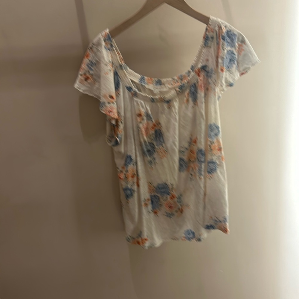 Loft floral top short sleeve